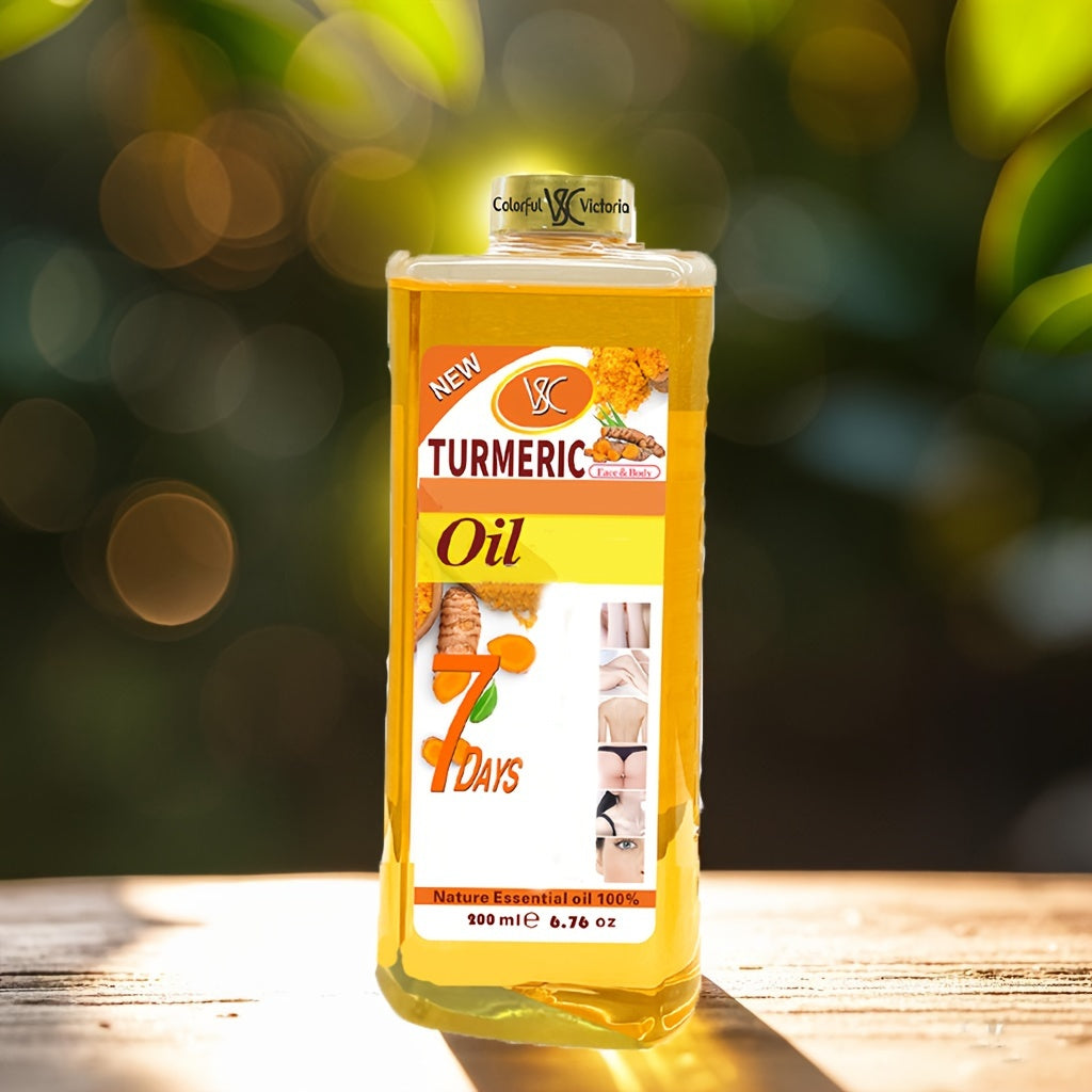 Turmeric Oil Facial & Body Massage Oil - All Light Beige Types, Glycerin-Based, Relaxation & Spa Quality, First Choice for Massage and Light Beige Care